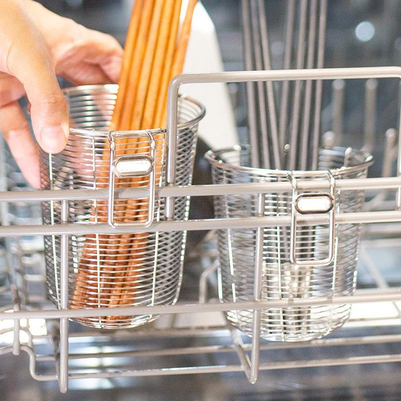 Stainless Steel Chopsticks Holder Cutlery Organizer Utensil Drainer Round Chopstick Cage Fork Spoon Storage Flatware Drying Rack