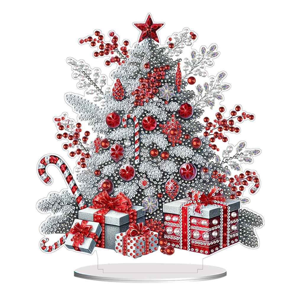 2D Flat Xmas DIY Diamond Painting Tabletop Ornaments Kit Diamond Painting Desktop Ornaments Kit for Home Office Desktop Decor