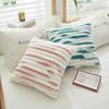 PV Plush Bedside Cushion Soft Bag Geometric Striped Square Sofa Back Cushion