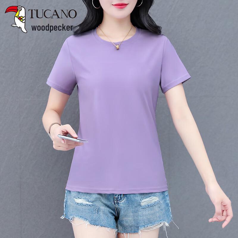 Woodpecker Women s Cool-Touch Solid Casual Short-Sleeve T-Shirt L