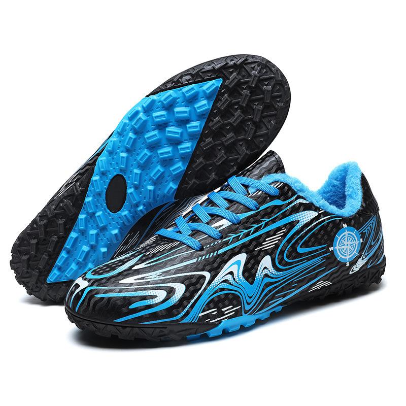 Children's Football Shoes Velcro Broken Nails Medium and Large Children's Men's Women's Long Nails Lightweight Shock Absorption Grass Training Shoes