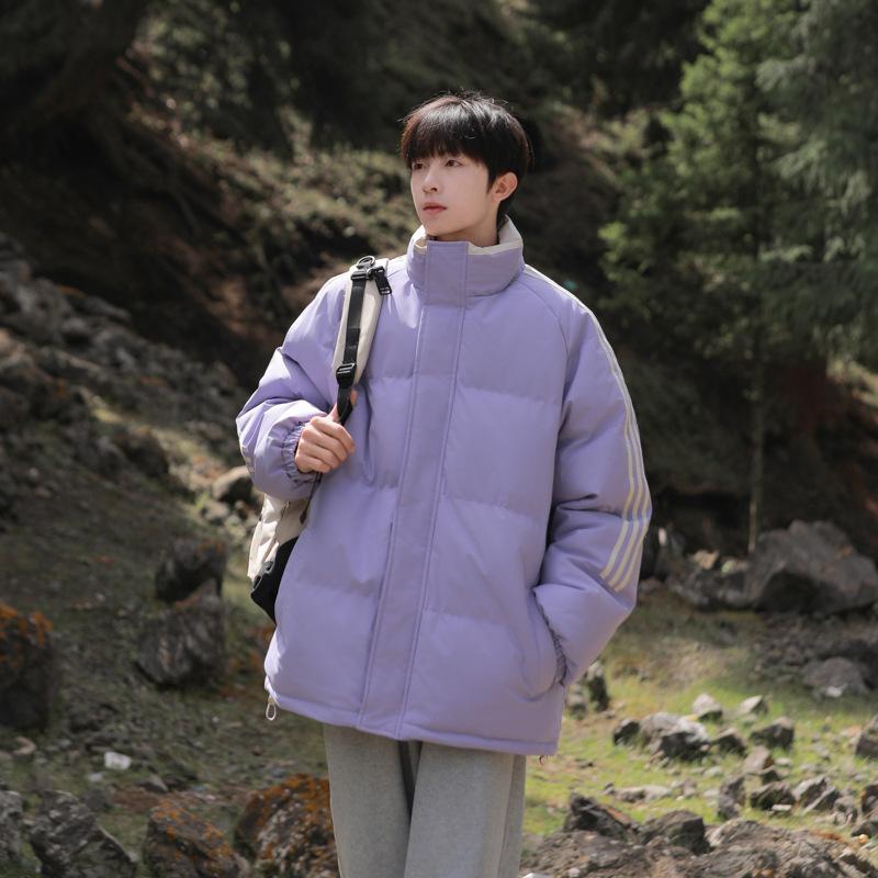Couple Cotton Jacket Men and Women Same Style Winter Japanese Cotton Jacket Coat Bread Suit Loose Stand Collar Cotton Jacket Men