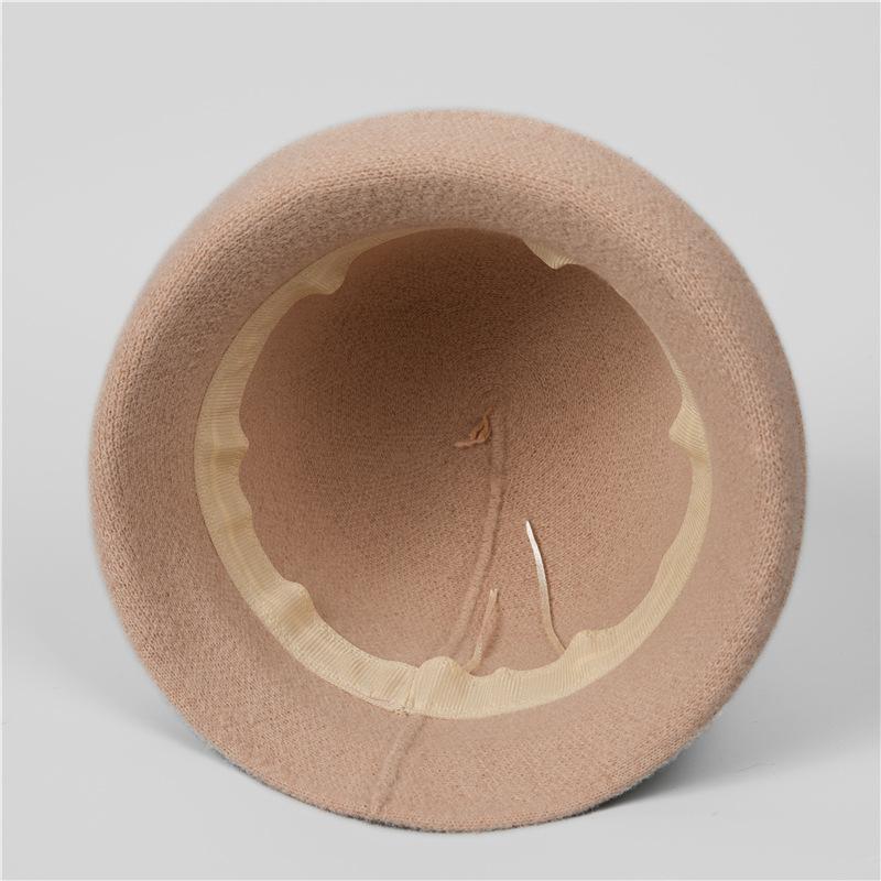 New British Wind Curling Mother Bucket Hat Women'S Autumn And Winter Simple Fashion Bucket Hat Temperament Versatile Short Brim Top Hat