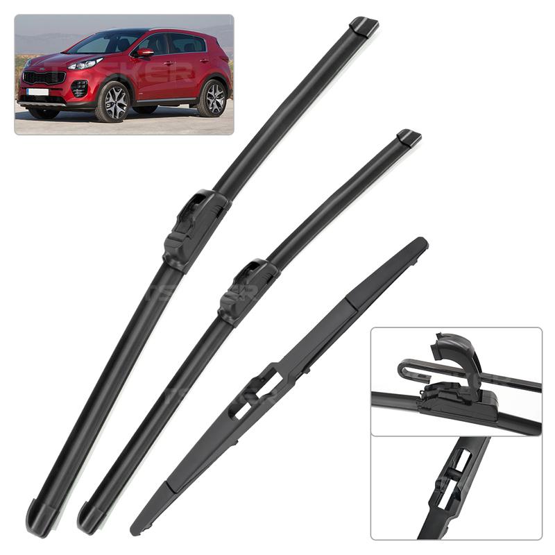 Dla Kia Sportage QL 2016- 2017 2018 Pióra Wycieraczek Przednie i Tylne Pióra Wycieraczek Szyba Przednia Szyba Okna Szczotki 26"+16"+11"