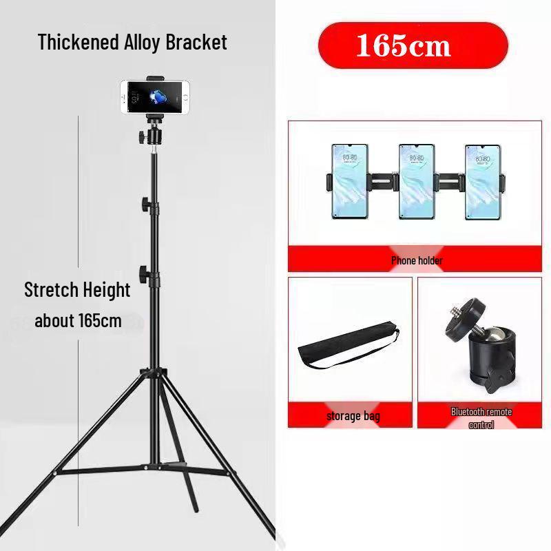 Venkovní multifunkční stojan na telefon s trojnožkou a doplňkovým světlem