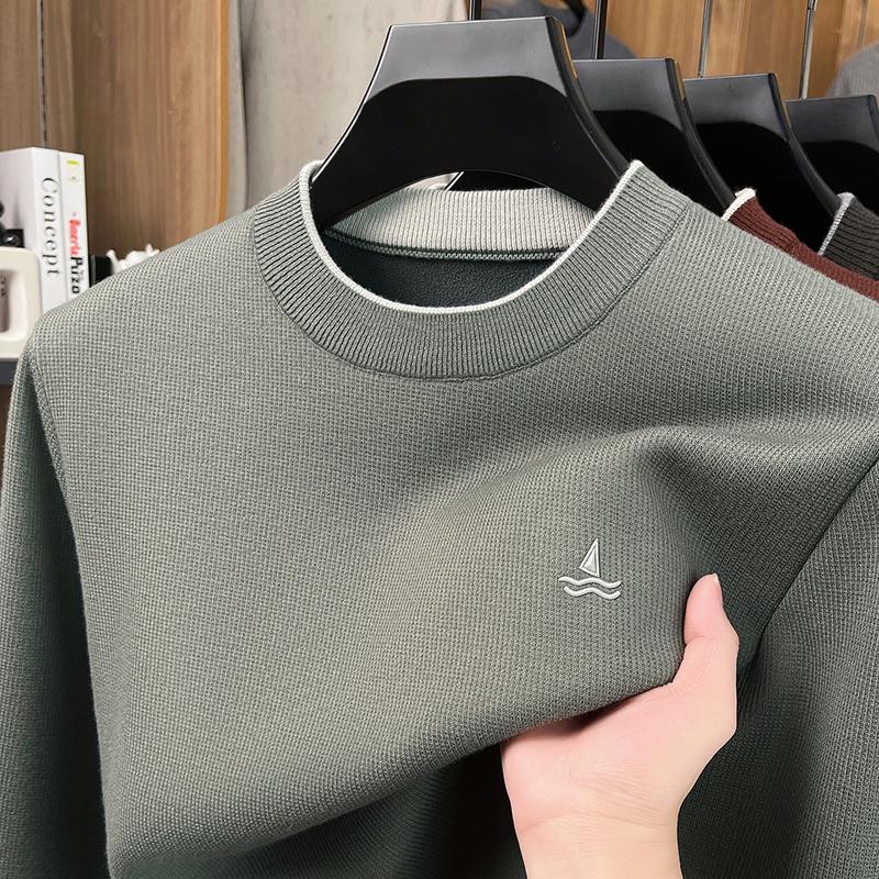 Wovey Heren O-hals Gebreide Pullover Trui Winter Collectie Exquisite Zeilprint Warmte Vrije Tijd Woon-werk Verkeer Herenkleding 4XL