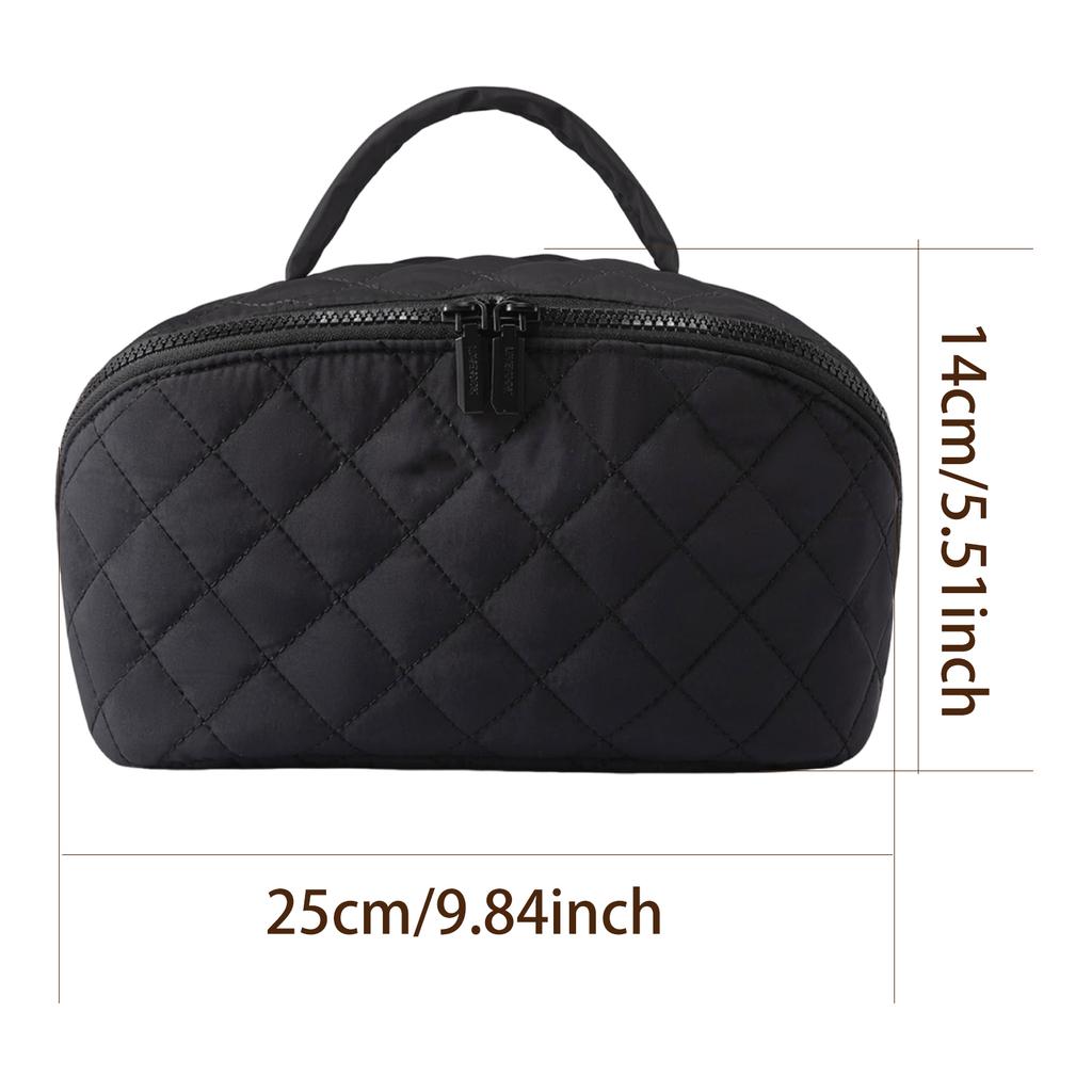 Cotton Cosmetic Organizer with 5 Dedicated Pockets Toiletry Organizer with Handle for Women Toiletries Accessories Brushes