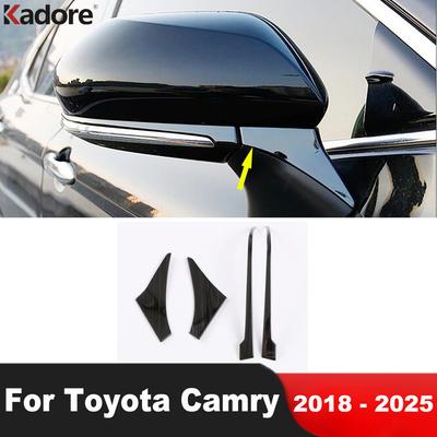 Rearview Mirror Cover Trim For Toyota Camry 70 2018- 2024 2025 Chrome Car Side Mirrors Molding Strip Accessories