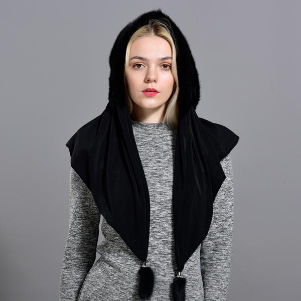 Mink Fur Hood Hats for Women Winter Warm Luxury Full Pelt Mink Fur Scarf Hat Stylish Fashionable Genuine Female Outdoor Snow Hat