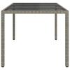VidaXL Gartentisch Grau 190x90x75 cm Gehärtetes Glas und Poly Rattan