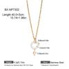 European & American Sweet Floral Wreath Pearl Rice Bead Necklace, French Titanium Steel Layered Women's Clavicle Chain