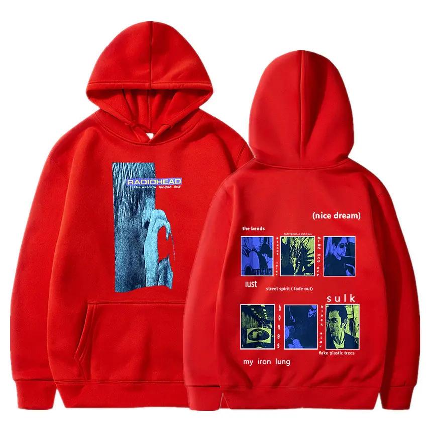Radiohead Vintage Print Hoodie Men's Gothic Clothes for Teens Hip Hop Rock Band The Bends Music Album Hooded Sweatshirts Unisex