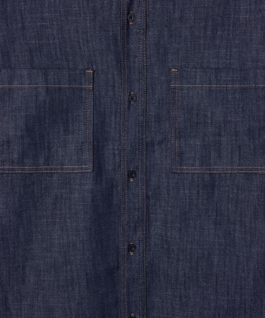 Lapper [Set][Summer][Non-Fade] Denim Work Shirt Long Sleeve Set-Up Ver.1 - Deep Blue