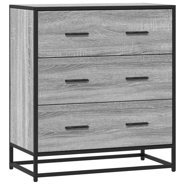 VidaXL Buffet Sonoma Grey 68x35x76 Cm Engineered Wood and Metal, Storage Cabinet, Hallway Cabinet, Side Cabinet 848972