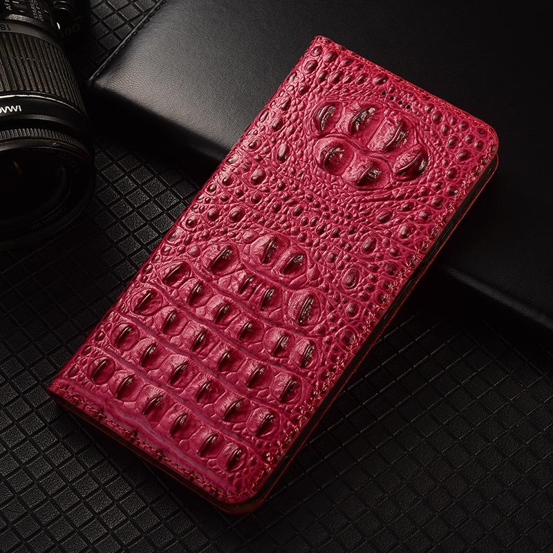 Crocodile Claw Genuine Leather Flip Case for Oneplus 6 6T 7 7T 8 8T 9 9T 9T 10 10T 10T 11 12 12R 13 13T 13R 15 Pro Cover Cases