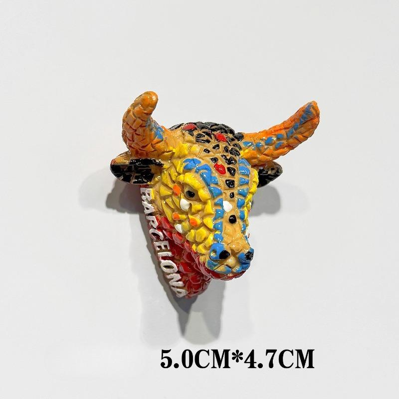 Spain Fridge Stickers Barcelona Travel Souvenirs Bullfight Mosaic Lizard Santiago De Compostela Fridge Magnets Birthday Gifts