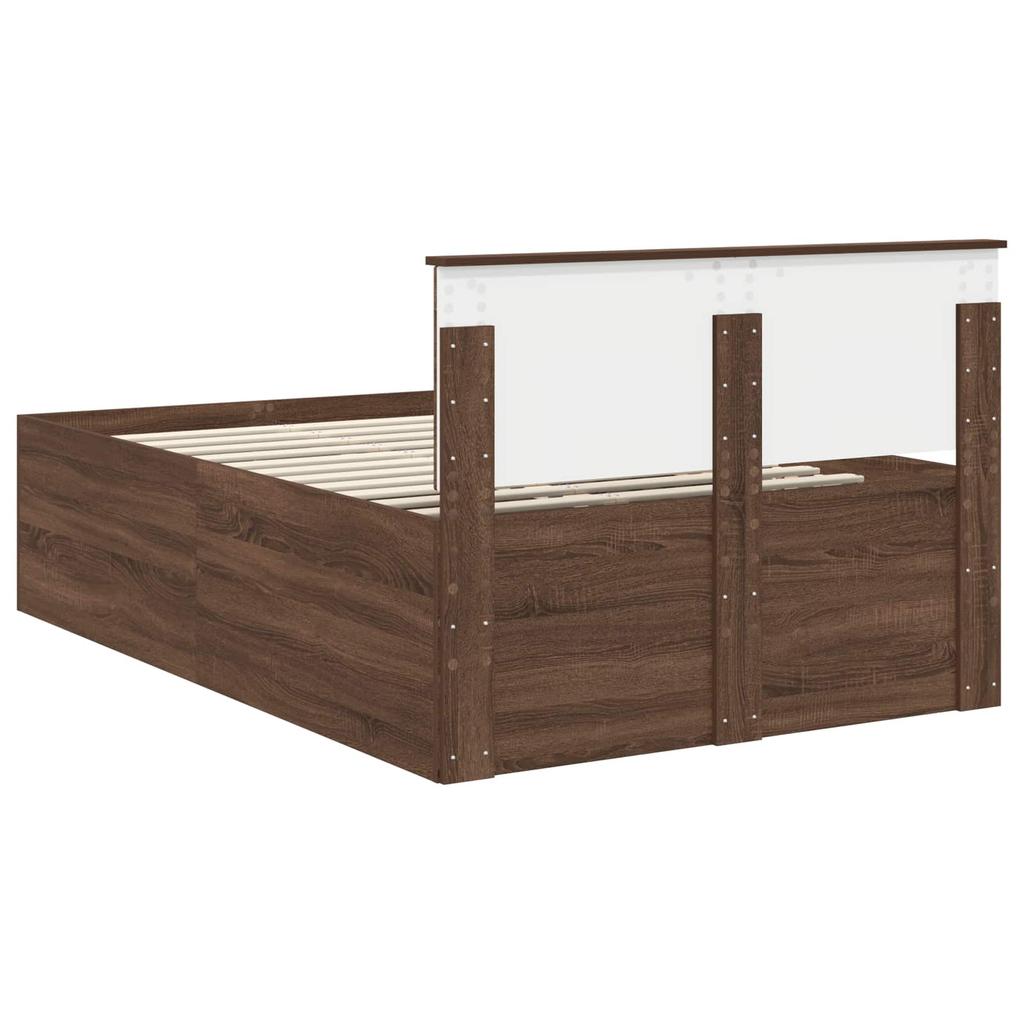 Bed Frame Brown Oak Look 120 X 190 Cm Wood Based Panel