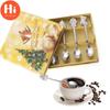 Hi 4 Pcs / Set of Stainless Steel Christmas Style Comfortable Kitchen Coffee Spoon