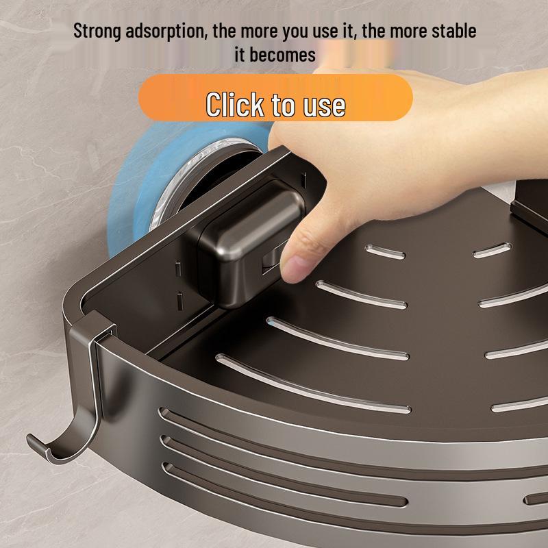 No-Drill Wall-Mounted Shower Corner Storage Rack