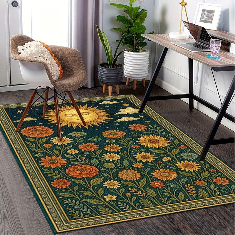 

Bohemian Sunflower Tapestry - Vibrant Floral Wall Hanging Office Mat Home Decor Office Desk Chair Rugs Chair Carpet for office Chair Mat Gi 60cm by 90cm