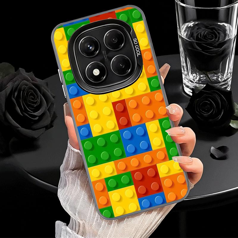 Fashion Building Blocks Pattern Soft Phone Case for Xiaomi Redmi Note 13 14 15 Pro Plus 12S 12 11S 11 11T 10S 10 Shockproof Cove