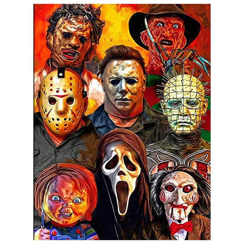 DIY Diamond Painting Halloween Cross Stitch Kit Mosaic Art Diamond Painting Full Circle/Square Diamond Home Decoration