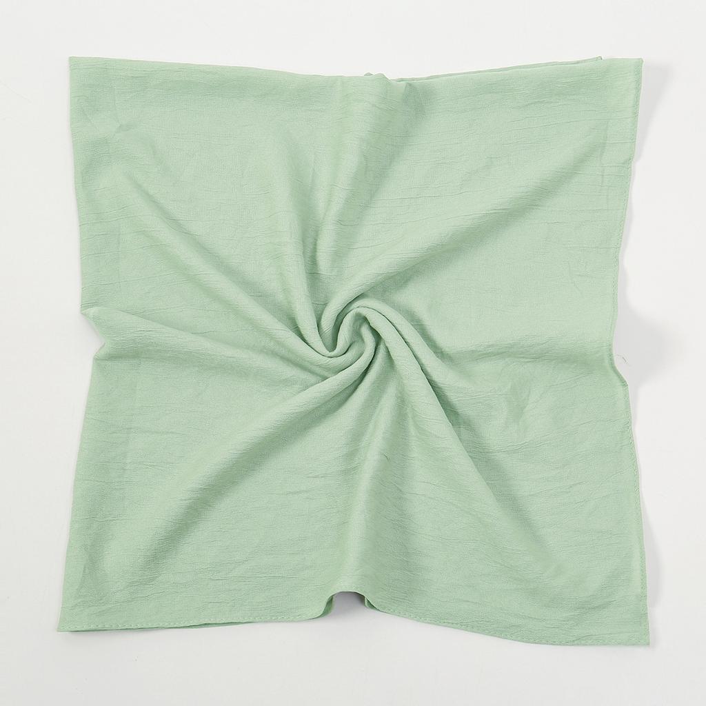 90*90Cm Crinkle Square Scarf Women Solid Color Wrinkle Hijab Shawl Thin Soft Cotton Hair Wraps Headscarf