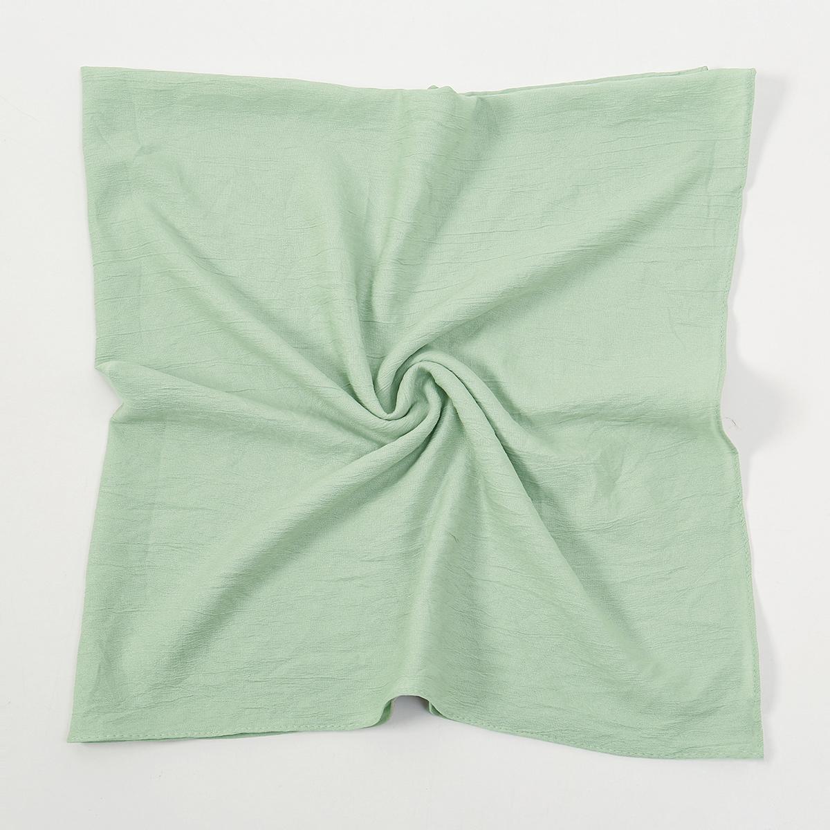 90*90 см Квадратный шарф с эффектом мятости Женский однотонный мятый хиджабный платок Тонкий мягкий хлопковый повязка на волосы Платок на голову