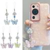 Eye Catching Butterfly Phone Chain Keychain Multifuntional Use Phone Pendant Present for Youthful Style Enthusiasts