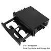 Yctze 2 In 1 Car Radio Storage Box Cup Holder Universal 1DIN Organizer ABS Material for Storing Items 173x48mm Dashboard 2-Layer
