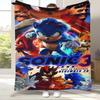 Retro S-Sonic Cartoon Game Flannel Blanket,Ultra Soft Warm Plush Throw for Home Bedroom Bed Sofa Cover Camping Picnic gift