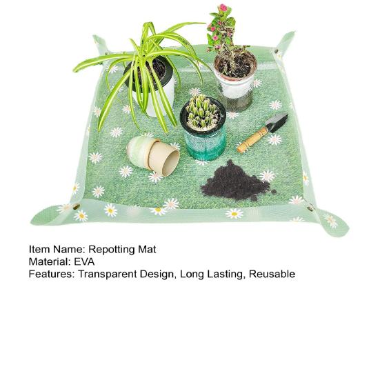 Transparentní podložka na přesazování květin Potisk květin Snadno se čistí Opakovaně použitelná vodotěsná skládací podložka na zalévání rostlin Podložka na přesazování Venkovní podložka na prořezávání