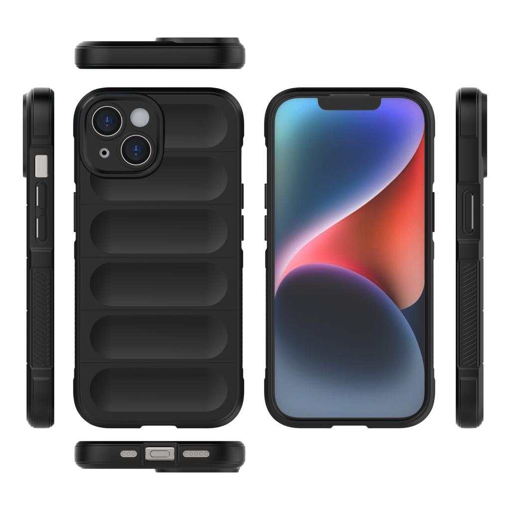 For iPhone 15 Soft TPU Cell Phone Case Anti-drop Rugged Phone Back Cover