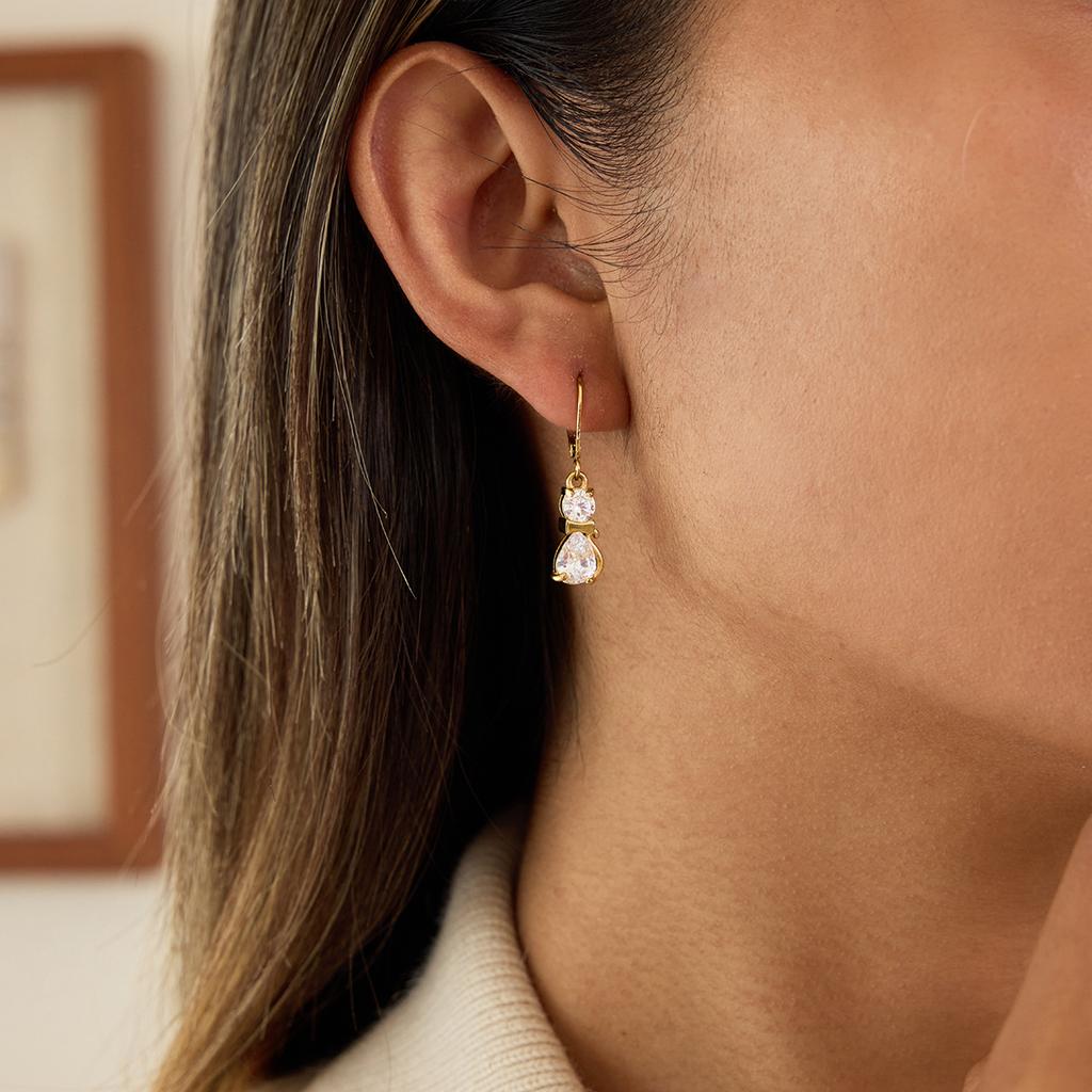 Light luxury high-end zircon cat earrings earrings