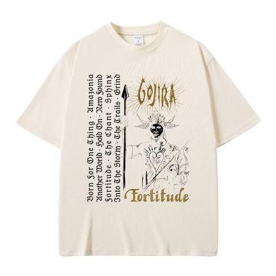 Metal Band Gojira Fortitude Album Graphic T-shirts Men's Women Casual Cotton Oversized T Shirts Male Vintage Rock T-shirts Tops