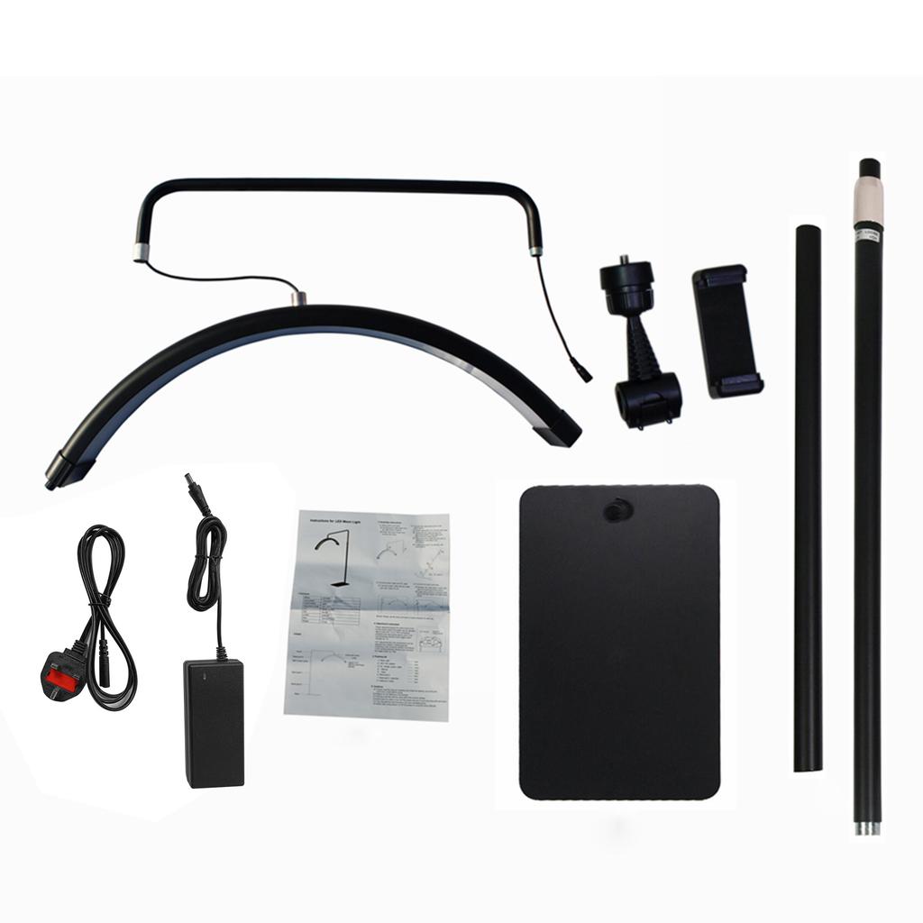 Lumină de umplere pentru podea în formă de semi-lună de 45W Lumină video LED 3000K-6000K Luminozitate reglabilă cu max.