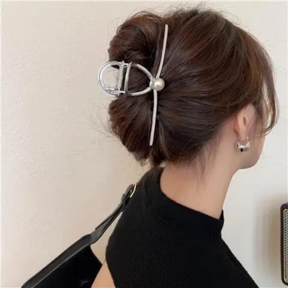 New Punk Geometric Metal Gold Silver Simple Hair Clip Claw for Women Trendy Large Crab Catches Clamp Korea Headwear Accessories