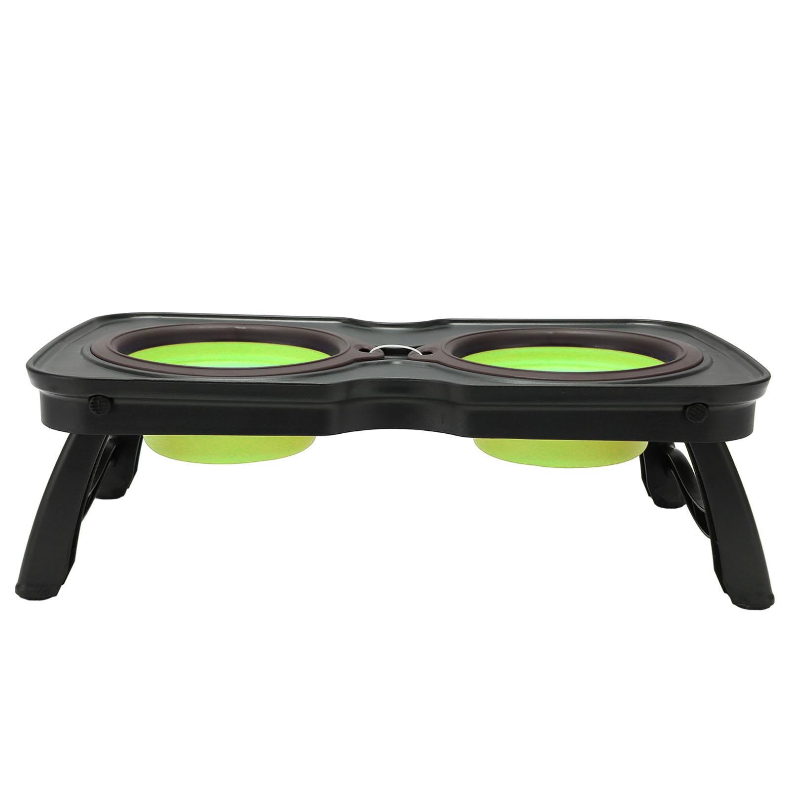 Складные приподнятые миски для собак Портативные двойные складные приподнятые миски для собак с подставкой для кемпинга на открытом воздухе Путешествий