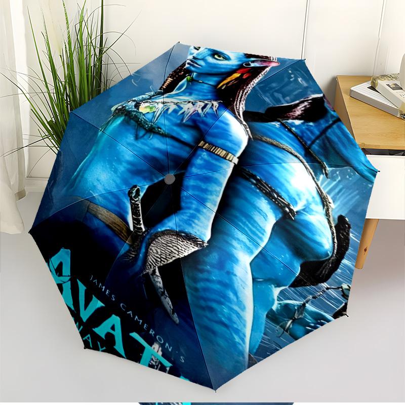 Avatar Print Automatic Open Close Umbrella, Portable Foldable Umbrella, for Outdoor Commute Camping Trip, Ideal Birthday Gift