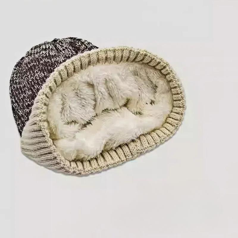 1 Piece, Autumn and Winter, Knitted Hat, Thickened Velvet, Pullover Hat, Unisex, Woolen Hat, Korean Version Hat, Winter Hat