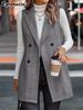 Women's Elegant Vest Autumn Winter New Fashion Blazer Sleeveless Jacket