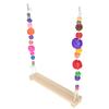 Chicken Swing Toy Suspensible Wooden Chicken Perch Pet Swing Toy Durable Flat Bar