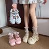 Sweet and cool muffin platform small leather shoes women's 2025 new summer Japanese bow Mary Jane lolita single shoes
