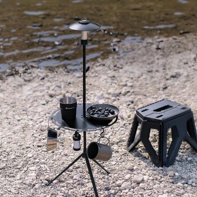 Detachable Camping Table with Tripod Storage Bag Heavy Duty Lightweight Aluminum Alloy Outdoor Picnic Portable Round Dining Table