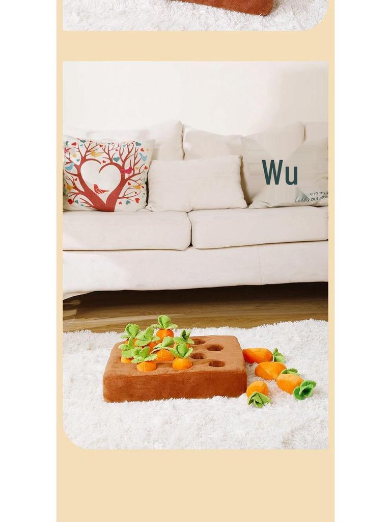 Radish Pulling Dog Toy: Bite-Resistant Teddy Bichon with Sniffing Mat for Pet Boredom Relief