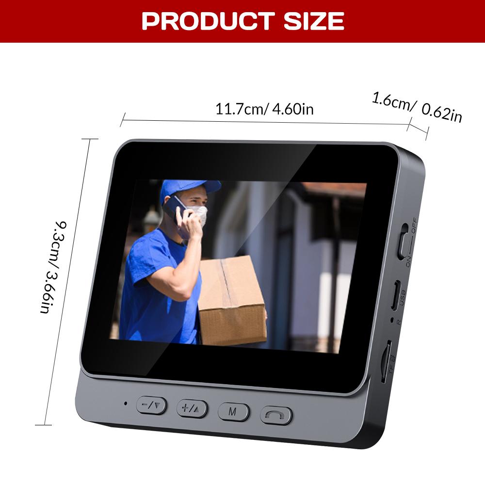 4.3'' Smart IPS Screen Video Intercom Night Vision 2-Way Audio Surveillance Camera Digital Camera with 2.4G Wireless Bell