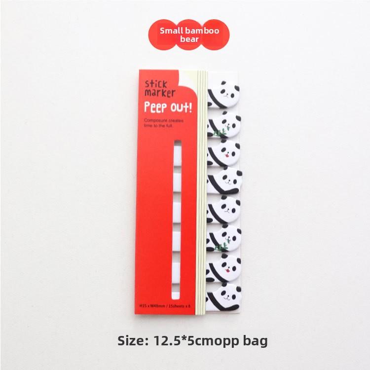 1PCS Cute Stationery Sitting In A Row of Animal Bookmark Sticky Note Message Note N Times Sticky Note Self-adhesive Scrapbook Paper