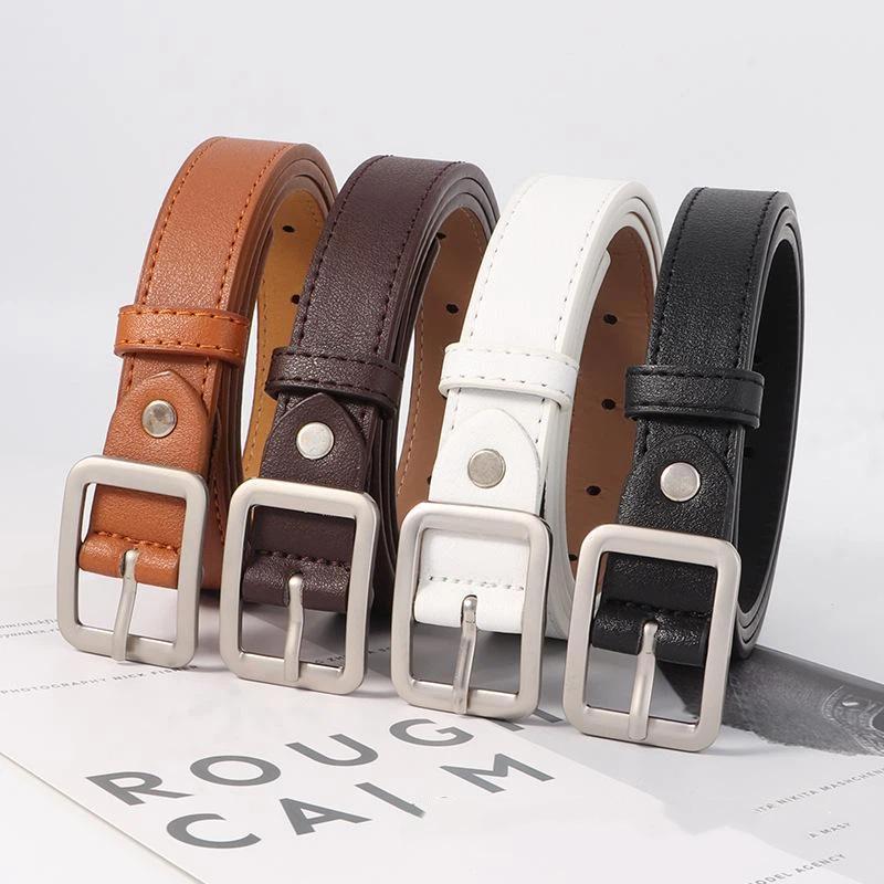 1Pc Women'S Belt Trendy Square Buckle Belt High End Soft Pu Leather Belt Paired With Skirt Work Pants Jeans Belt