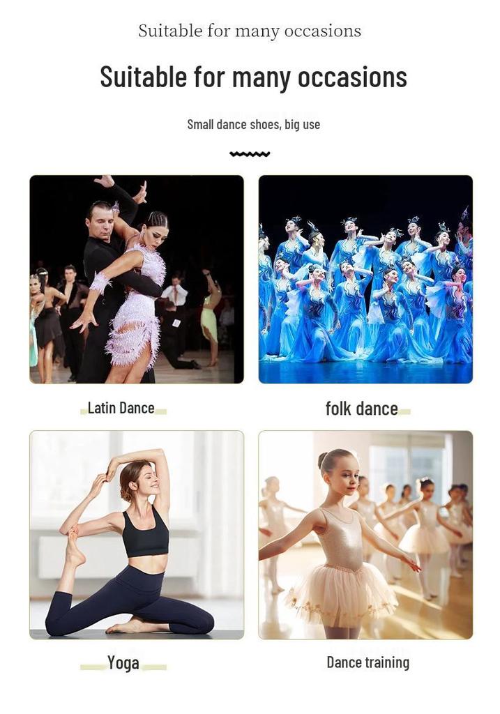 Dámské zlaté latinskoamerické taneční boty - Měkká podrážka, uzavřená špička, pro vnitřní trénink a square dance