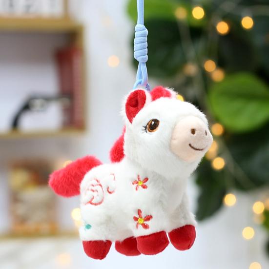 Rainbow Pony Plush Keychain Cute Soft Stuffed Animal Toy for Bag Backpack